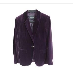 Massimo Dutti Women's Velvet Blazer in Deep Purple